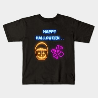 Happy Halloween neon Kids T-Shirt